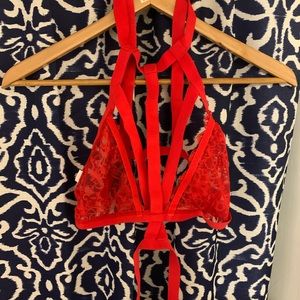 PLT red lingerie top/ bralette